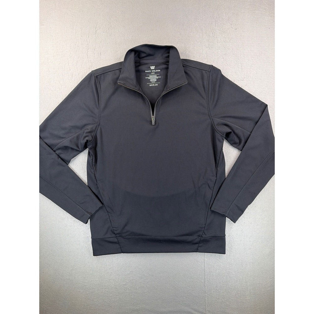 Mack Weldon Mens Stealth Quarter Zip Pullover Black Size Large Activewear